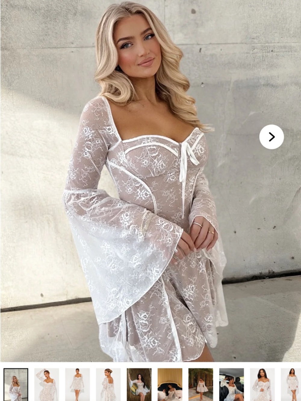 Analise Lace Mini Dress - Nude/combo